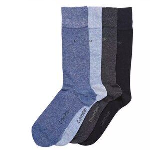 Calvin Klein 4-Pack Flat-Knit Dress Crew Socks